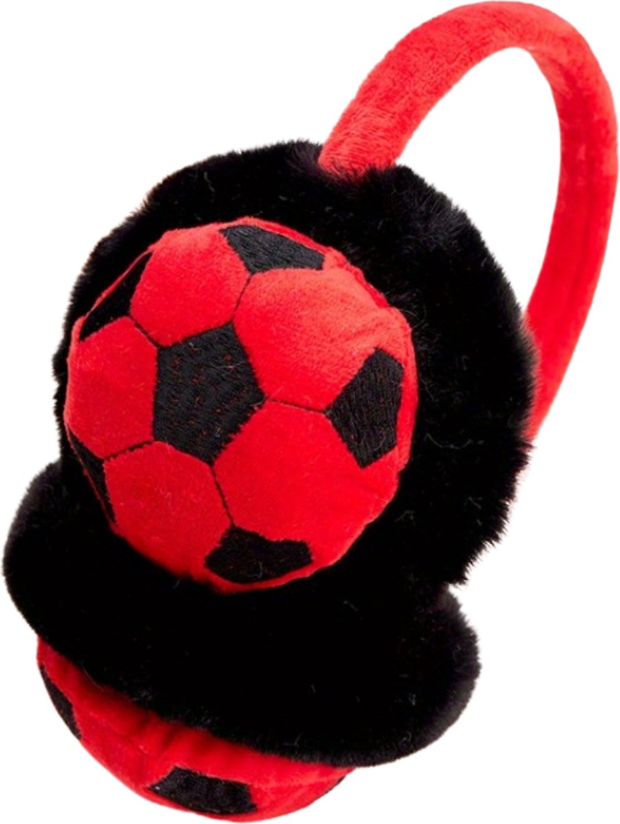 Nivard Voetbal Oorverwarmers - Winter Earmuffs - Oorwarmers - Ear Warmers - Dames & Heren - Volwassenen - Rood