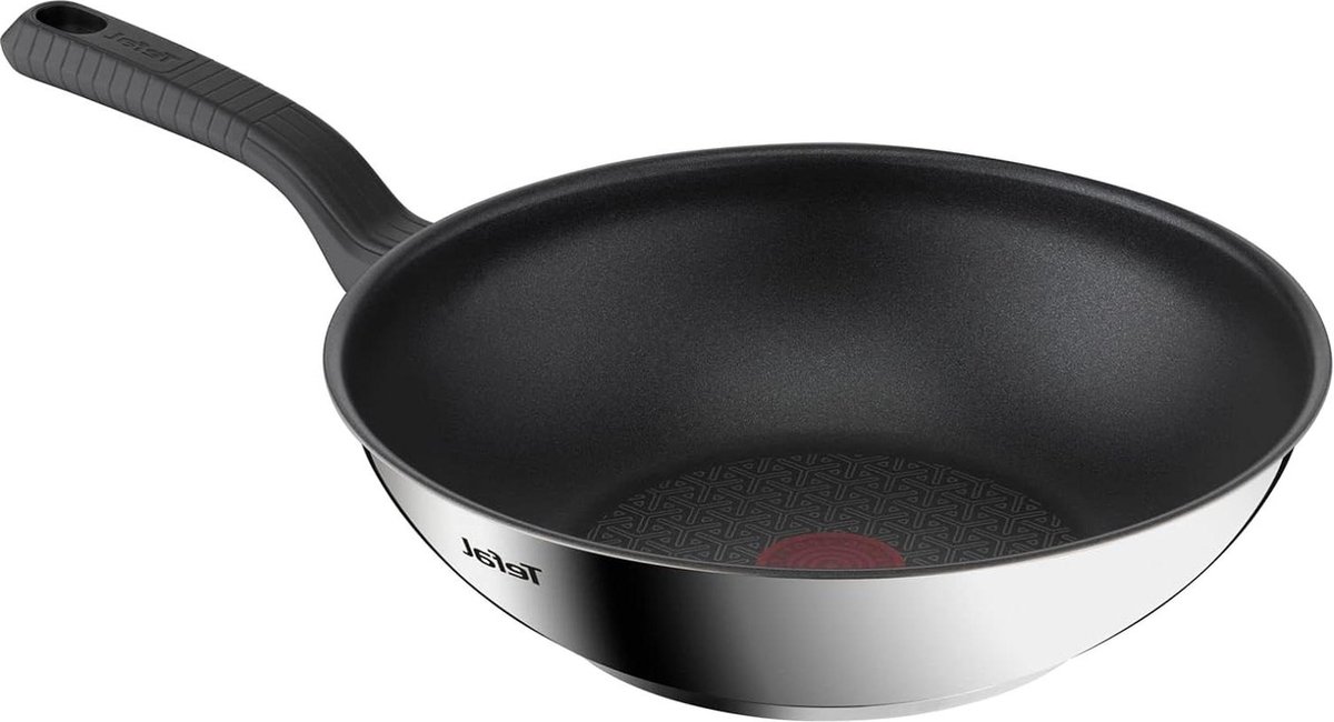 Comfort Max Roestvrijstalen Wok 28 cm Antiaanbaklaag Zilver