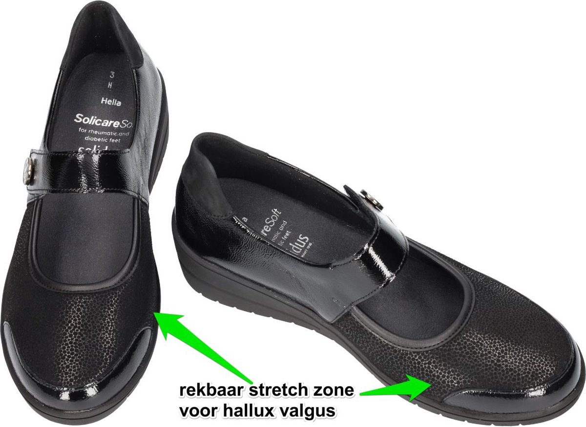 Solidus -Dames - zwart - ballerina's & mocassins - maat 38.5