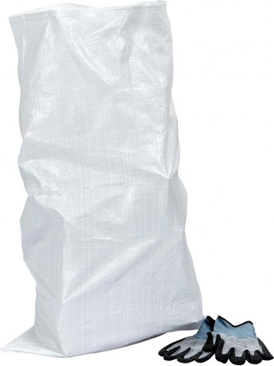 Goedkoopste 100x | Geweven PP-puinzak 45x75cm | 25KG | 35L | Puin en afval