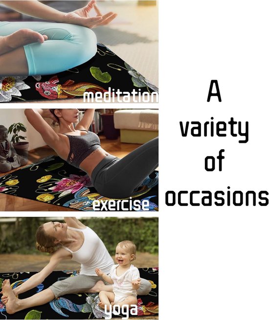 Antislip Yoga Mat Met Riemen - Milieuvriendelijke Dikke Fitnessmat - Geschikt voor Yoga Pilates Fitness - 183CM x 61CM x 6MM Yogamat van Keywaves — afbeelding 5