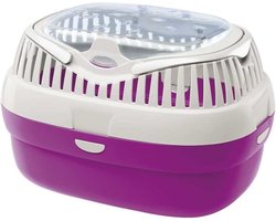 Transportbox voor konijnen - cavia's - ratten ALADINO LARGE Fuchsia 36 x 26 h 23 cm - Grote maat Reismand Kat