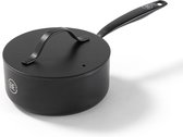 Bol.com BE Living Sauspan met Deksel - Ø 18cm - PFAS vrije steelpan inductie - Geschikt voor alle warmtebronnen - Zwart aanbieding