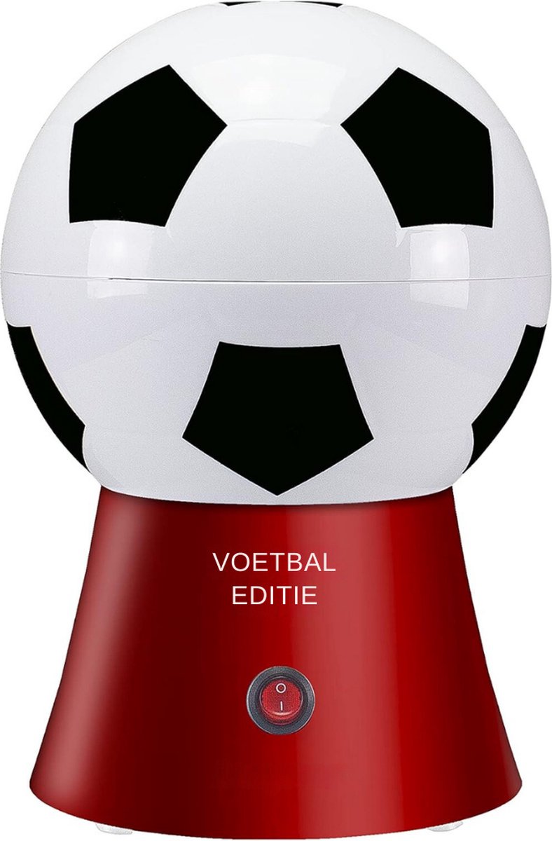 Popcorn Machine - Popcorn Maker - Antiaanbaklaag - Football Edition - Vetvrij - 2.7L - Rood