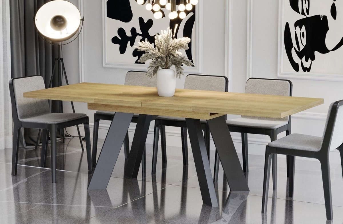 Uitschuifbare Eettafel – 130-310 x 80 x 75 cm | Tijdloze Klasse & Ultieme Flexibiliteit - Berwyck Ambachtelijke Eiken tafel eetkamer - familie -