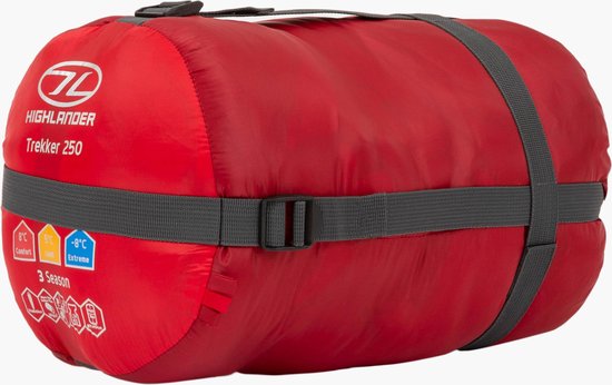 Highlander mummyslaapzak Trekker 250 -10°C met muskietennet - Rood van HI — afbeelding 3