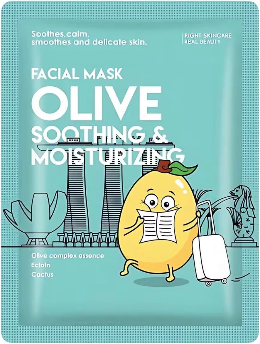 Goedkoopste Olijf gezichtsmasker verzachtend en hydraterend set 20 stuks