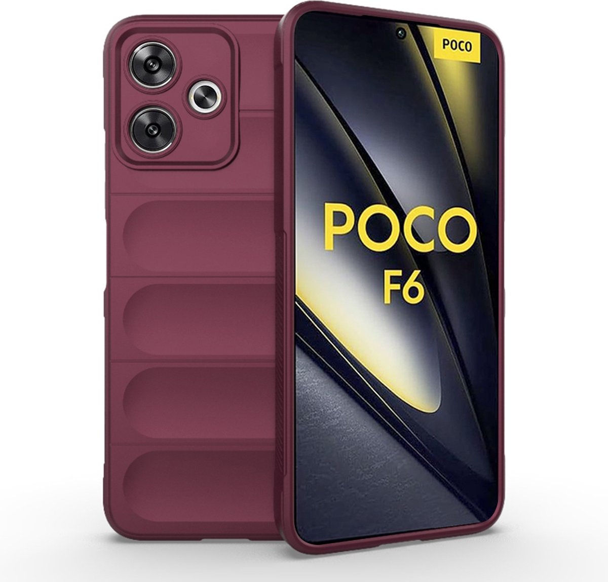 Techsuit Magic Shield Silicone Back Cover hoesje voor Xiaomi Poco F6 - Bordeaux