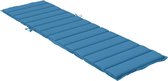 vidaXL - Ligbedkussen - 200x50x4 - cm - stof - gemêleerd - blauw