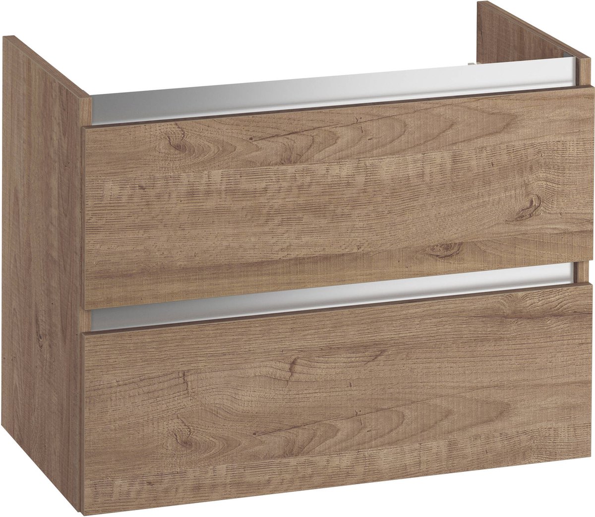 Saqu Gaia Wastafel Onderkast 80x39.5x60 cm Toffee Badkamerkast Wastafelmeubel zonder Uitsparing