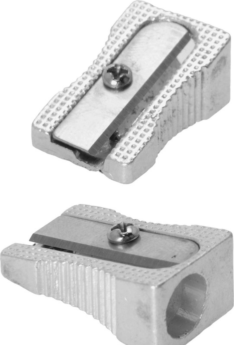 Goedkoopste 2x Puntenslijpers voor standaard potloden - Kantoor/schoolbenodigdheden - Potlood punten slijpen - Puntenslijper 2 stuks
