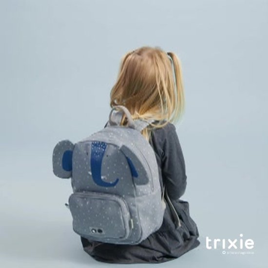 Trixie Rugzak - Mrs. Elephant - Schooltas Waterafstotend - Boekentas voor Kind - Voor Jongens en Meisjes - Geschikt als Gymtas - Blauw