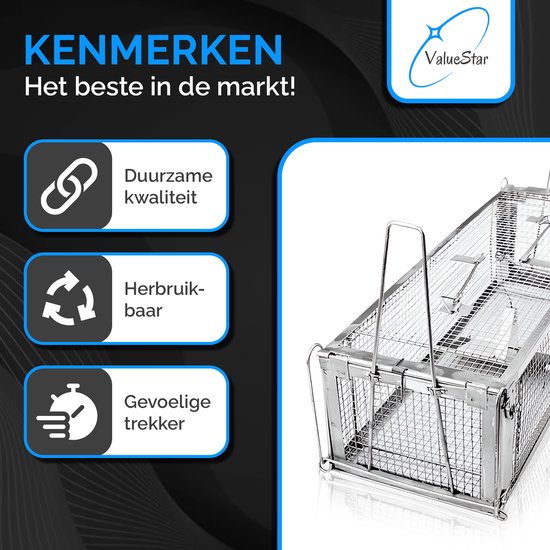 ValueStar Rattenval - Diervriendelijke vangkooi - Rattenkist ...