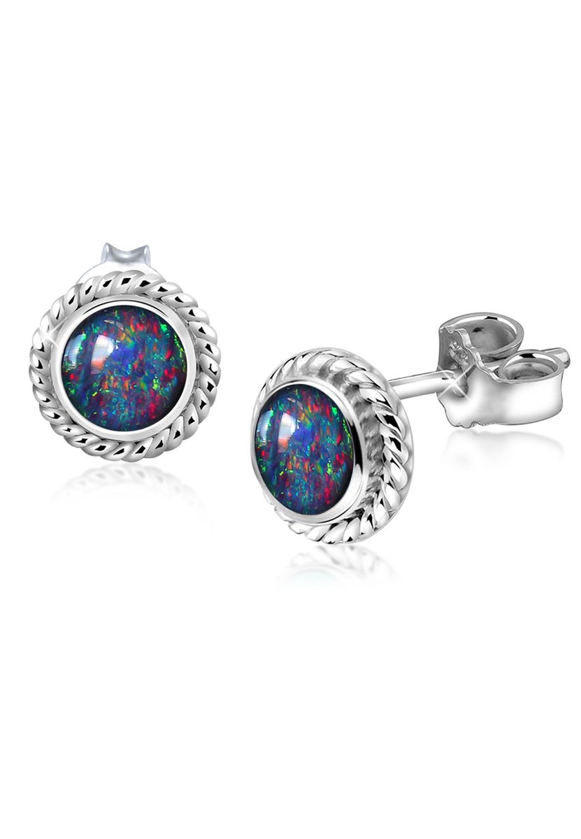Nenalina - Oorbellen - Boho Opal Geburtsstein Oktober 925 Silber - Dames