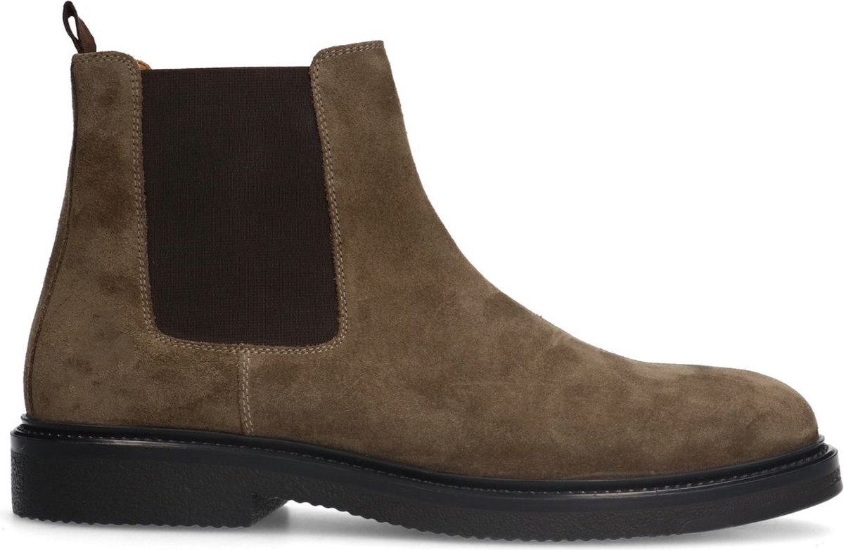 Manfield - Heren - Taupe suède chelsea boots - Maat 47