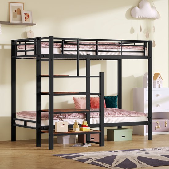 Hout - Ijzer - 90 x 200 - Stapelbed kopen? | Korting tot 51
