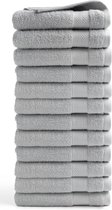 DoubleDry Handdoeken Set 50 x 100 cm - 12 stuks - 100% zacht katoen 500 g/m2 - 12x Lichtgrijs