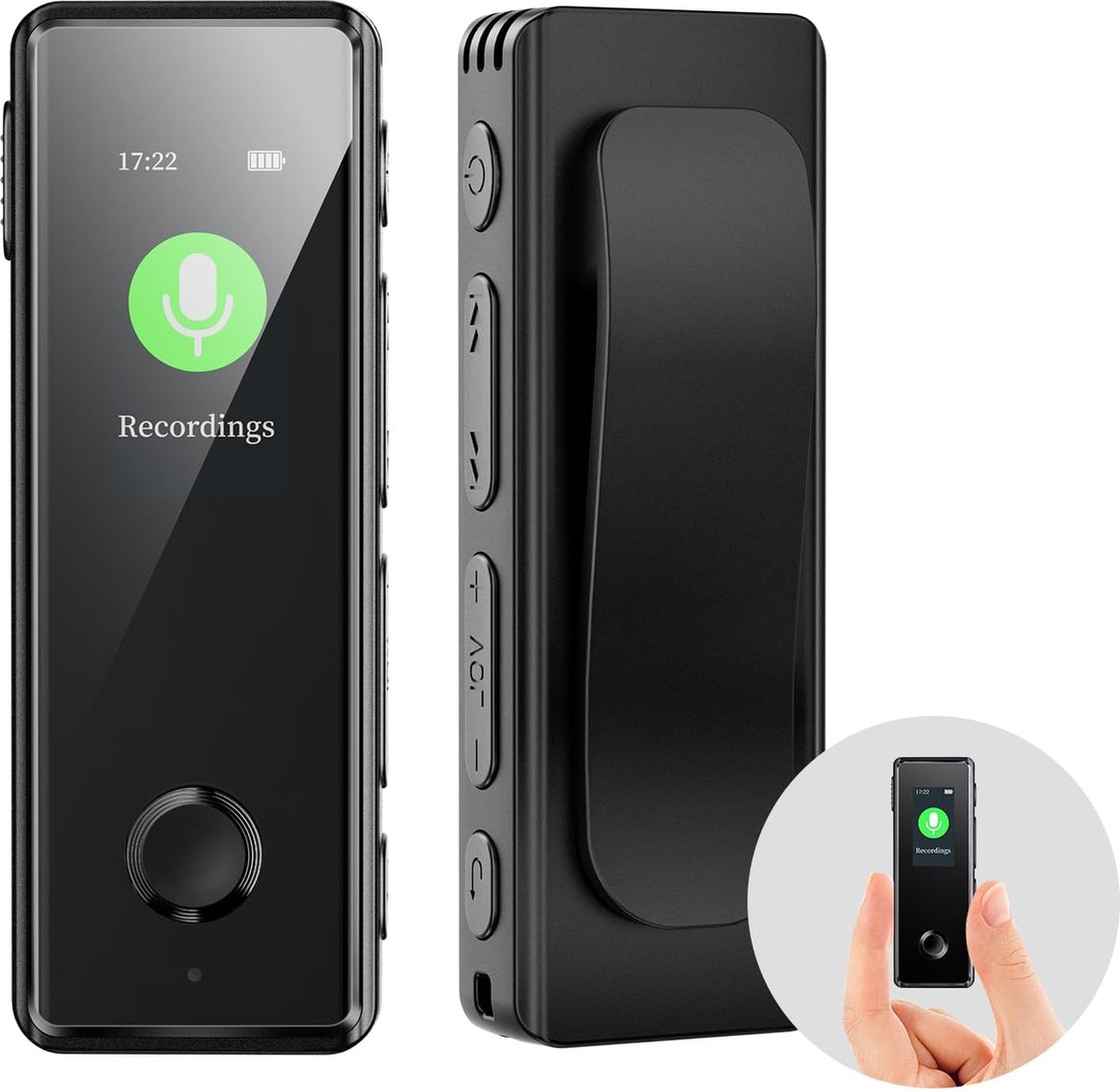 Digitale Dictafoon Recorder - Oplaadbaar Opnameapparaat voor Interviews - Hoge Geluidskwaliteit - Draagbare Audiorecorder voor Werk en Notities