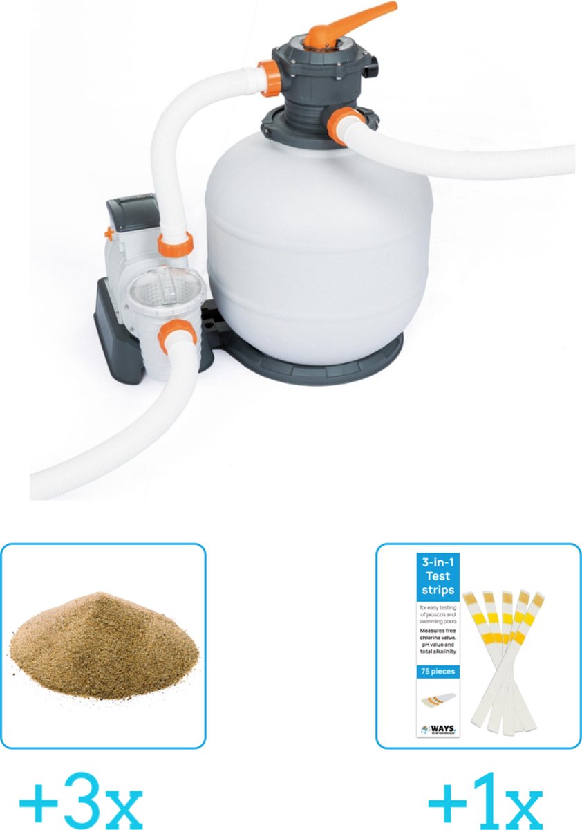 Bol.com Bestway - Zandfilterpomp 58486 - 11.355 liter per uur inclusief Interline Vulling Zandfilter 0.4/0.8mm - Zwembad-Toebeho... aanbieding