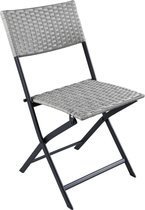 BRUBAKER Lugano Chaise de jardin en polyrotin, chaise pliante, résistante aux intempéries et robuste, chaise de balcon pliable, chaise de camping pour jardin, balcon, terrasse, chaise de camping, gris/beige