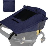Bol.com Zonneklep universele kinderwagen marineblauw zonnedak voor reiswieg buggy UV 50+ reiswieg verstelbare zonwering met opbe... aanbieding