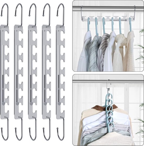 ABHENG AIY0330J Metalen Kleerhangers Goud - 30 Stuks Roestvrij, Ruimtebesparend Met Antislip Groeven