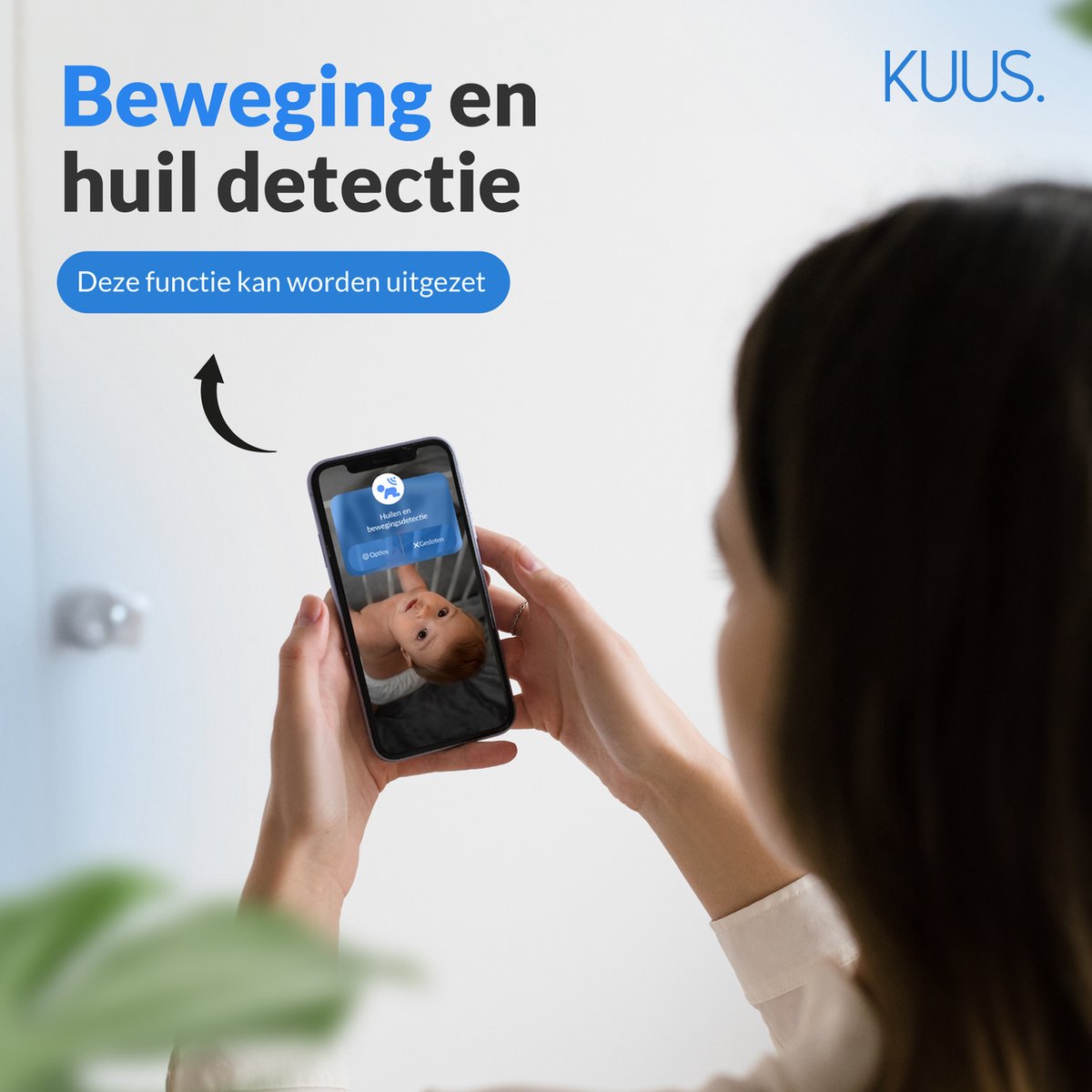 Afbeelding 2 van Babyfoon met Camera en App - Baby Monitor Met 2K Camera beelden - Scherpe nachtvisie - Bewegingsdetectie - Huildetectie - White Noise - Incl. 32GB SD | KUUS. Beertje BM1