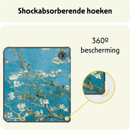 Hoesje Geschikt voor Kobo Libra Colour Hoes Bescherm Hoesje Case Sleep Cover - Hoes Geschikt voor Kobo Libra Colour Hoesje - Bloesem van Avanca — afbeelding 5