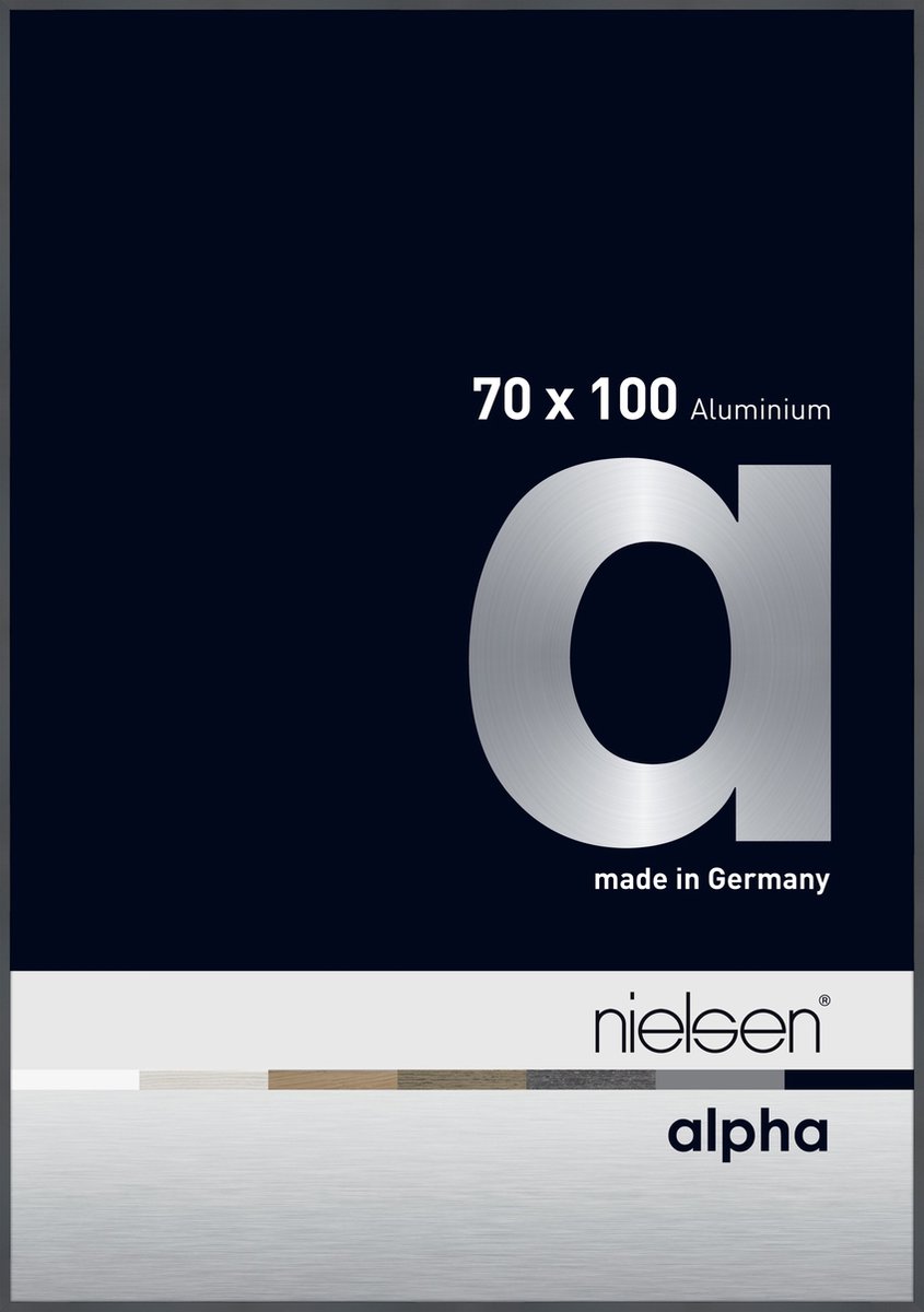 Nielsen Alpha Aluminium Wissellijst Glossy Dark Grey 70x100cm Donkergrijs-glanzend