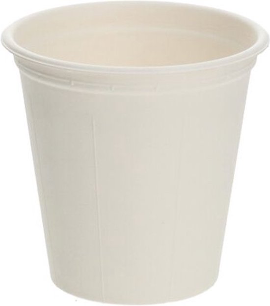 Foto: Koffiebeker suikerriet smooth bagasse 7 5oz 180ml wit per streng