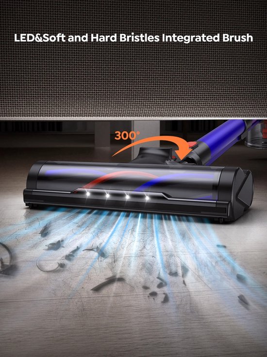 Aspirateur balai sans fil - Aspirateur à main sans fil - 400 W 33 Kpa - Écran tactile