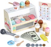 Melissa & Doug Houten ijssalon speelset met cool schepijs, Eten, Keuken Speelgoed, Montessori speelgoed 3 jaar, Educatief speelgoed, Cadeau voor jongen of meisje