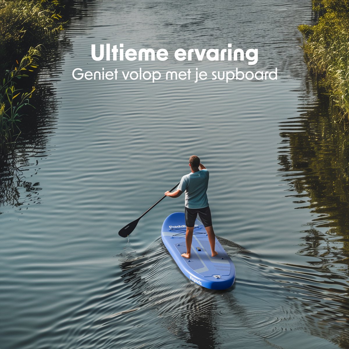 LifeGoods PaddlePro SUP Board - Luxe Set - met Zitje - Opblaasbaar Paddle Board - Max. 150KG - 320x81cm - Blauw – foto 3