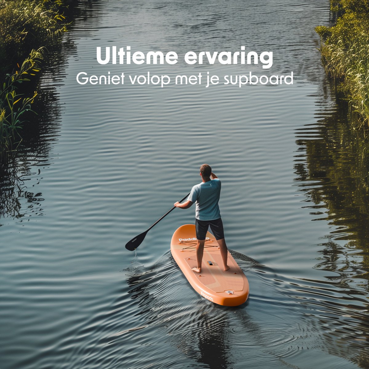 LifeGoods PaddlePro SUP Board - Luxe Set - met Zitje - Opblaasbaar Paddle Board - Max. 150KG - 320x81cm - Oranje – foto 3