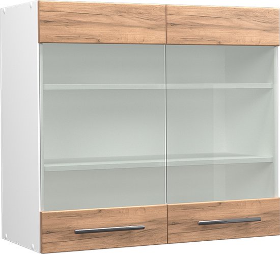 Wastafelkast Fame-Line Wit Hoogglans 80 cm met legplank, WB Antraciet Vicco | Wit Hoogglans | Onderkast met deuren 80 cm, WB antraciet | 406673139271106
