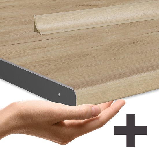 Vicco Fame- Line Meuble de cuisine complet – 200 cm, WB Chêne Anthracite Country House/ Goud Kraft Oak, WB Chêne