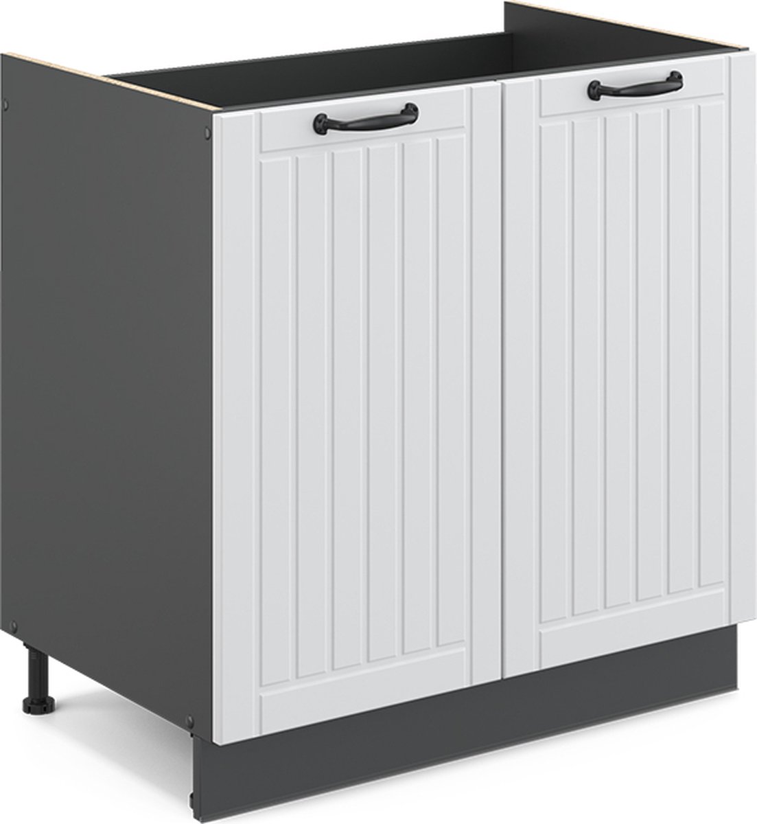 Vicco Fame-Line Wastafelkast – 80 cm, WB Marmer Wit Landhuis