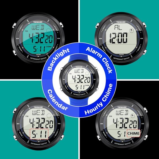 Waterdicht digitaal sporthorloge zwemmen en duiken chronograaf stopwatch 10 ATM. bol