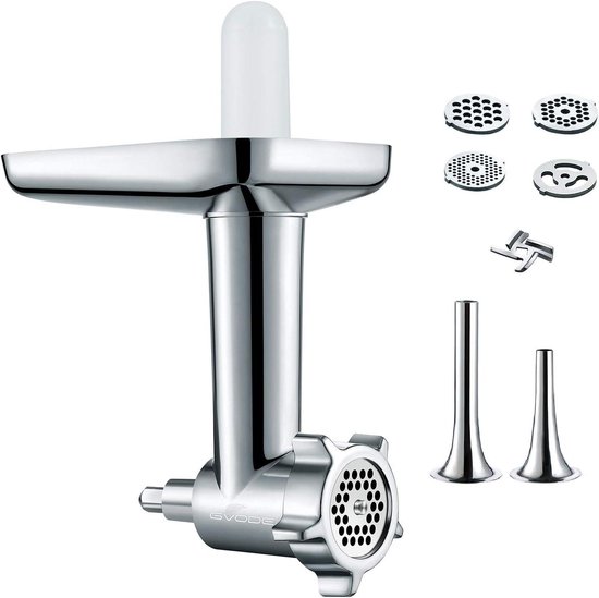 Vleesmolen attachment voor Kitchenaid Stand Mixer - worstvulling hoorns - slijpbladen - slijpschijf - reinigingsborstel - vleesmolen accessoires GVODE — afbeelding 2