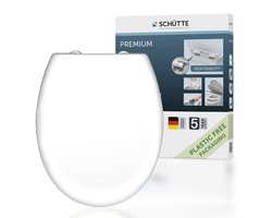 SCHÜTTE WC-Bril 82600 WHITE - Duroplast - Soft Close - Afklikbaar - RVS-Scharnieren - Belastbaar tot 250 kg - Gelakt - Wit