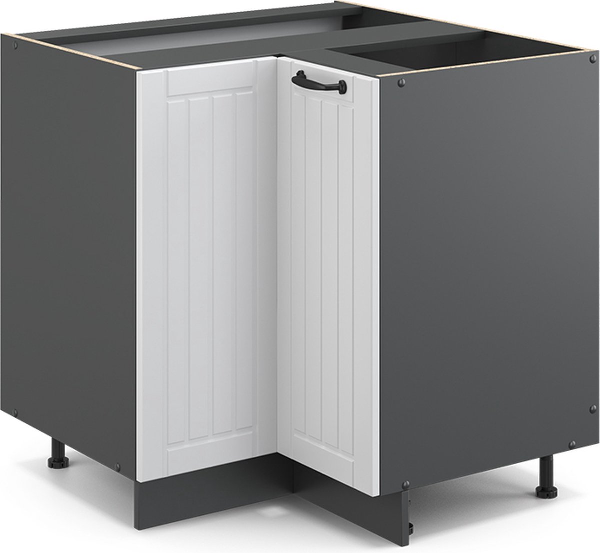 Vicco Fame-Line Hoekkast – 80.5 cm zonder werkblad Wit Landhuis Wit landelijk/Antraciet