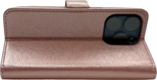 HEM Étui de téléphone adapté pour Samsung S24 Ultra - Étui Portefeuille en Gold Or Rose - Étui Portefeuille en Cuir TPU - Book Case - Flip Cover - Boek - Étui de Protection 360º