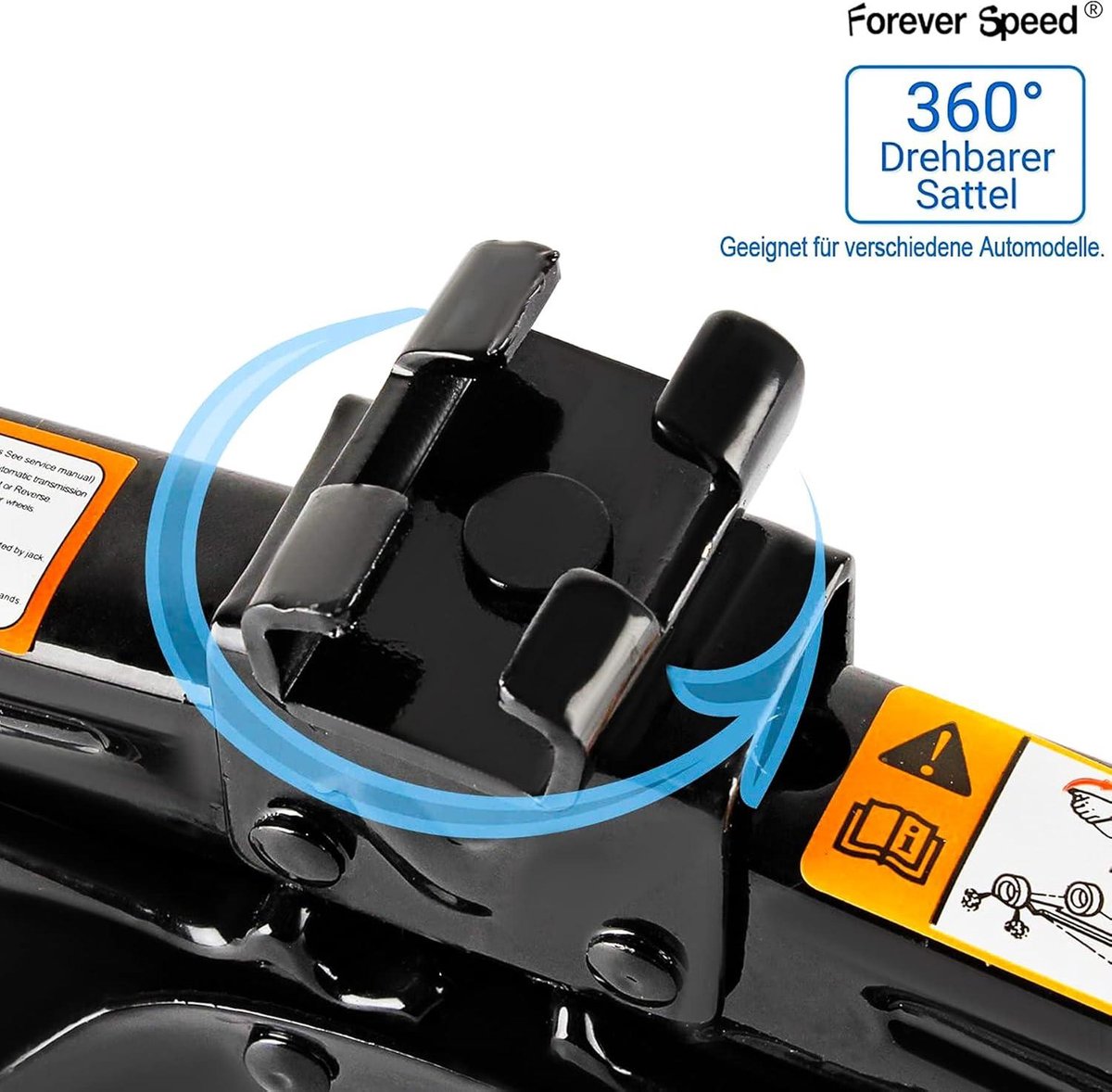 YAOBLUESEA Scissor Jack 1500 kg Trolley Jack for Passenger Cars SUV MPV Max 1.5 Tonnes Jack with Ratchet/Crank (Black 1.5T