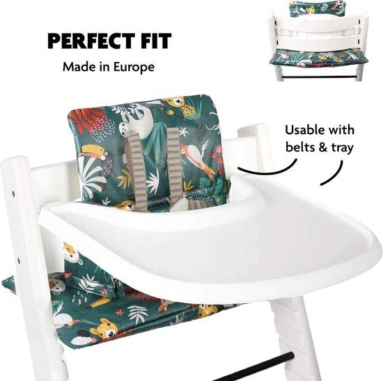 Kussen voor Stokke Tripp Trapp - Handgemaakt in Europa - Groen Kleur - Compatibel met Stokke Tripp Trapp Trip Trap Stoel van Grabease — afbeelding 3
