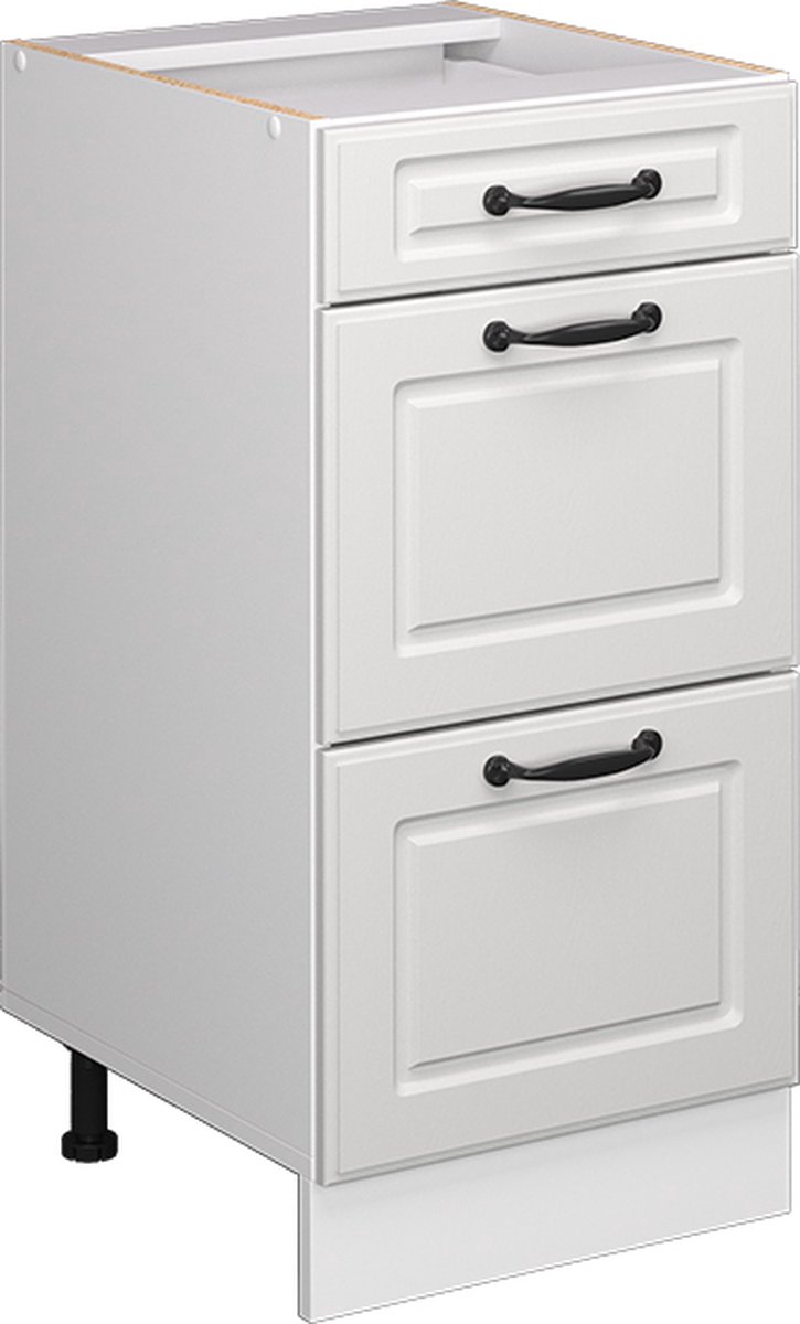 Vicco R-Line Keukenonderkast – 40 cm met laden, zonder werkblad Wit Landhuis