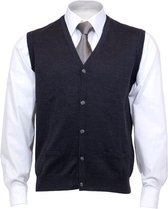 OLYMP mouwloos heren vest wol - V-hals - antraciet -  Maat XXXXL