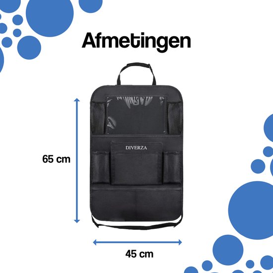 DIVERZA Auto Organizer - 2 stuks - Luxe Autostoel Beschermer - Met Tablet Houder Voor Kinderen van DIVERZA — afbeelding 5