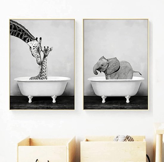 Schilderij 3D Art - wit - canvas/hout - 90x60 cm | Leen Bakker