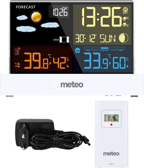 Greenblue Radio Weather Station Colour With DCF Moon Phases Barometer Calendar Power Supply Gb540n W 47390917