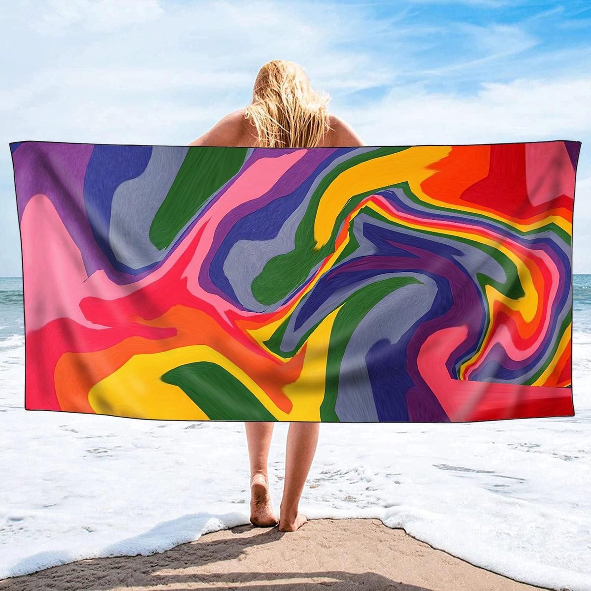 Serviette De Plage Surdimensionnée En Microfibre Pour Adultes Et Enfants - 90 X 180 Cm - Séchage Rapide - Anti-sable, Légère Et Douce - Pour Voyage, Natation, Camping